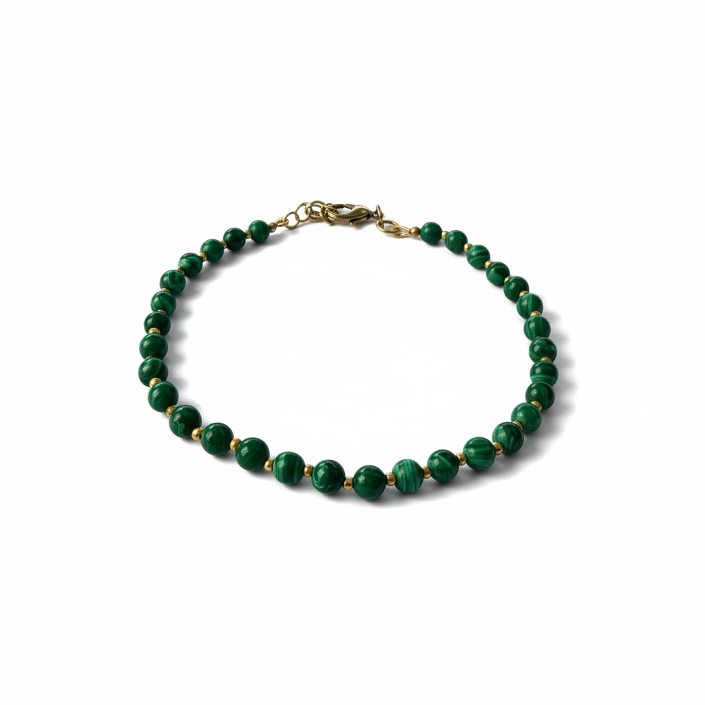 Messing armband natuursteen klein
