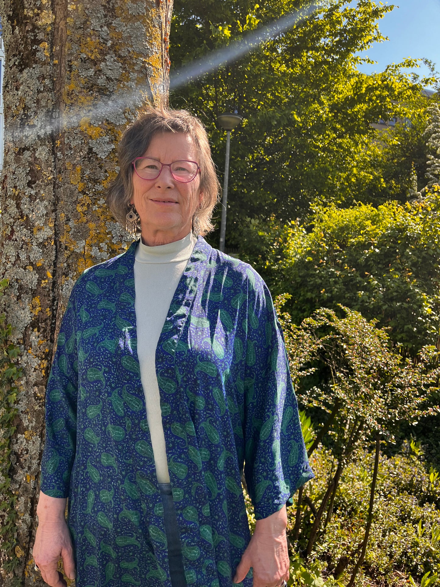 Kimono donkerblauw/turkoois