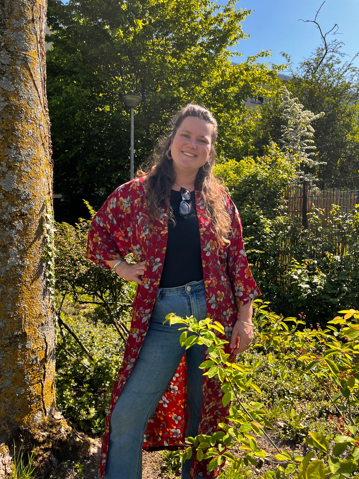 Kimono rood/bloem