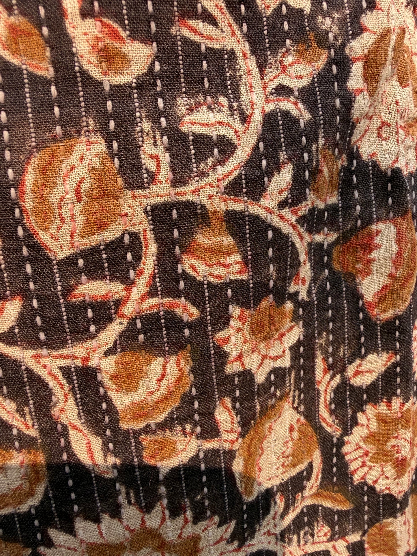 Kantha tas zwart/bruin