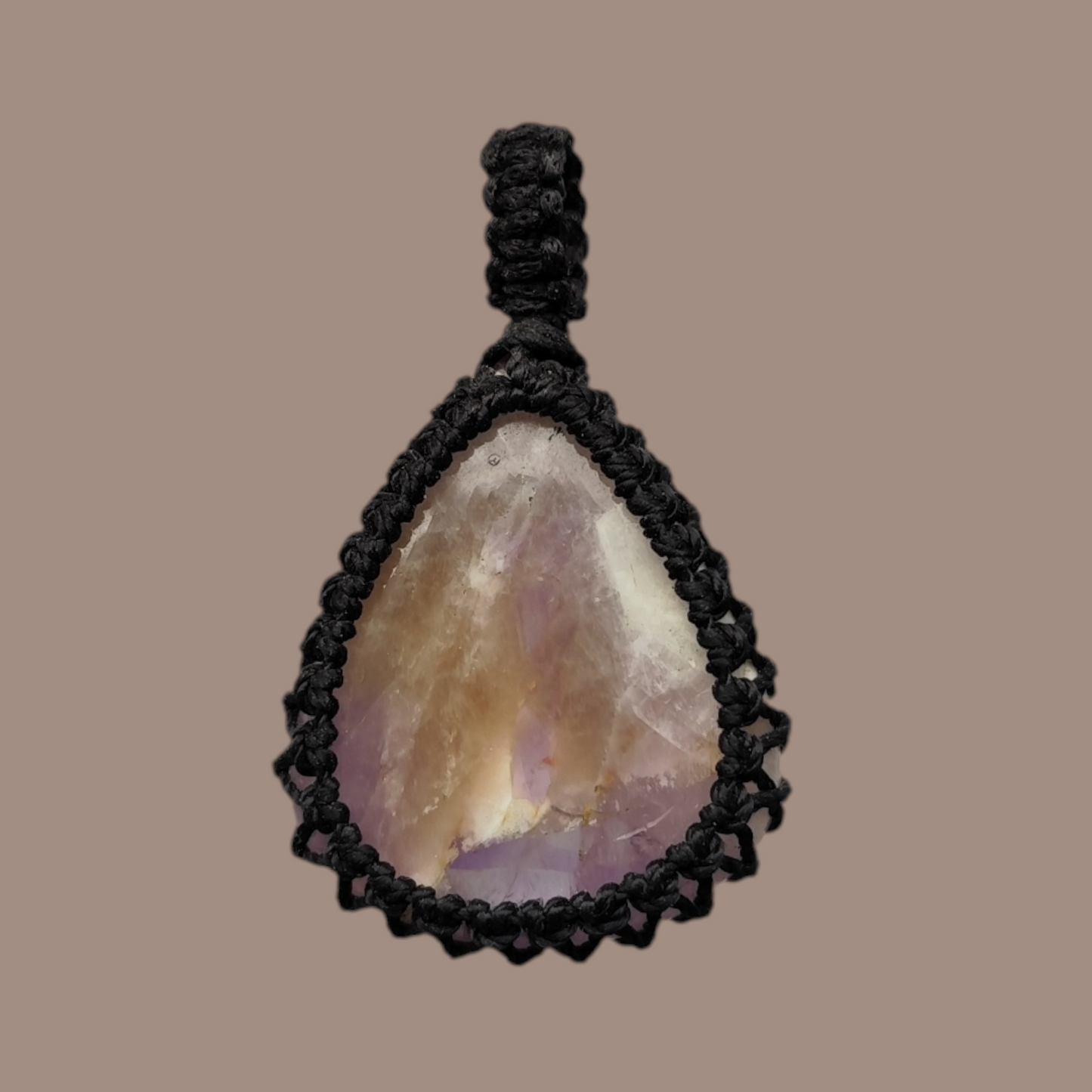 Macramé hanger rozekwarts