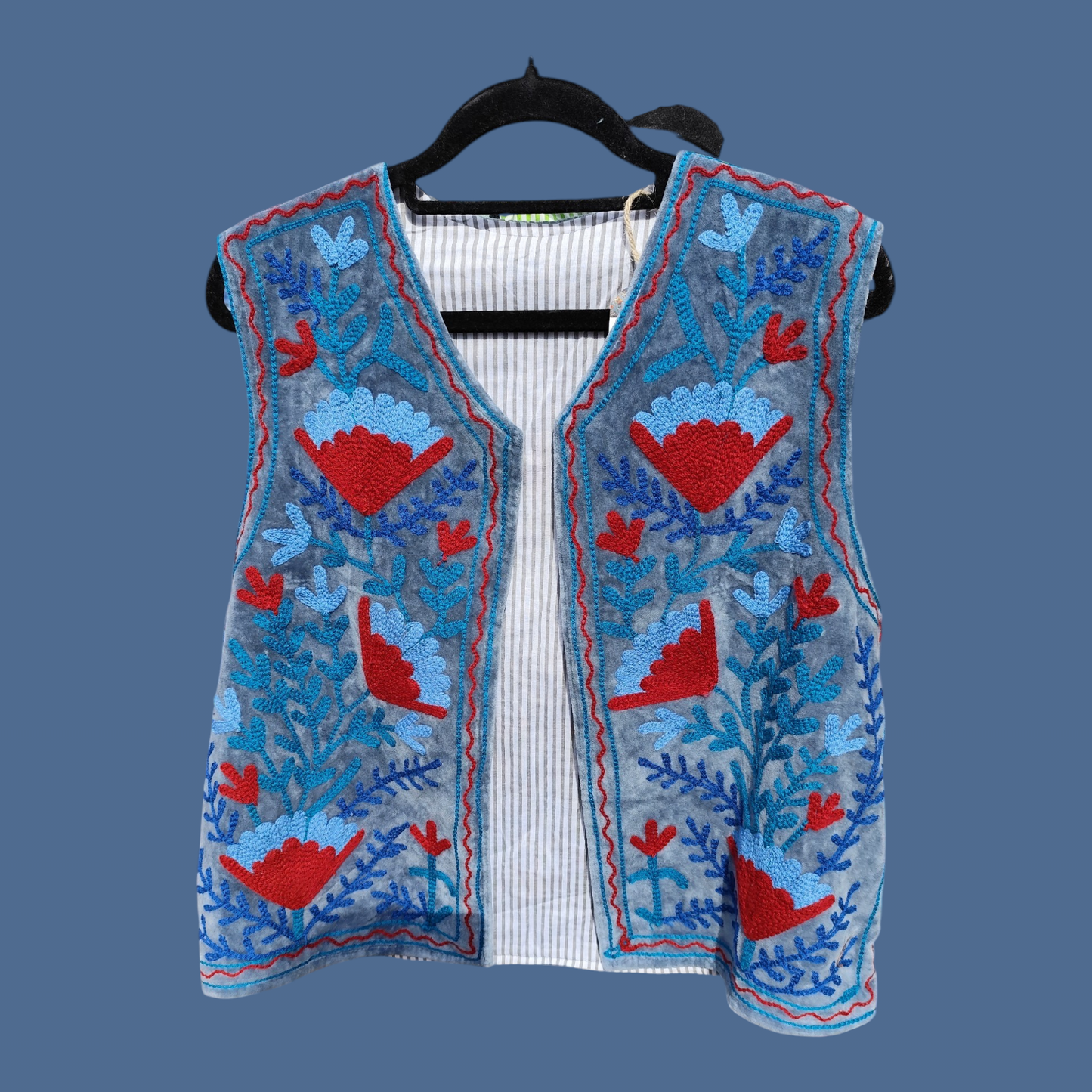 Suzani gilet blauw