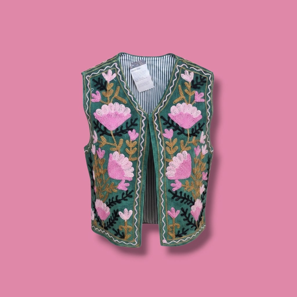 Suzani gilet donkergroen