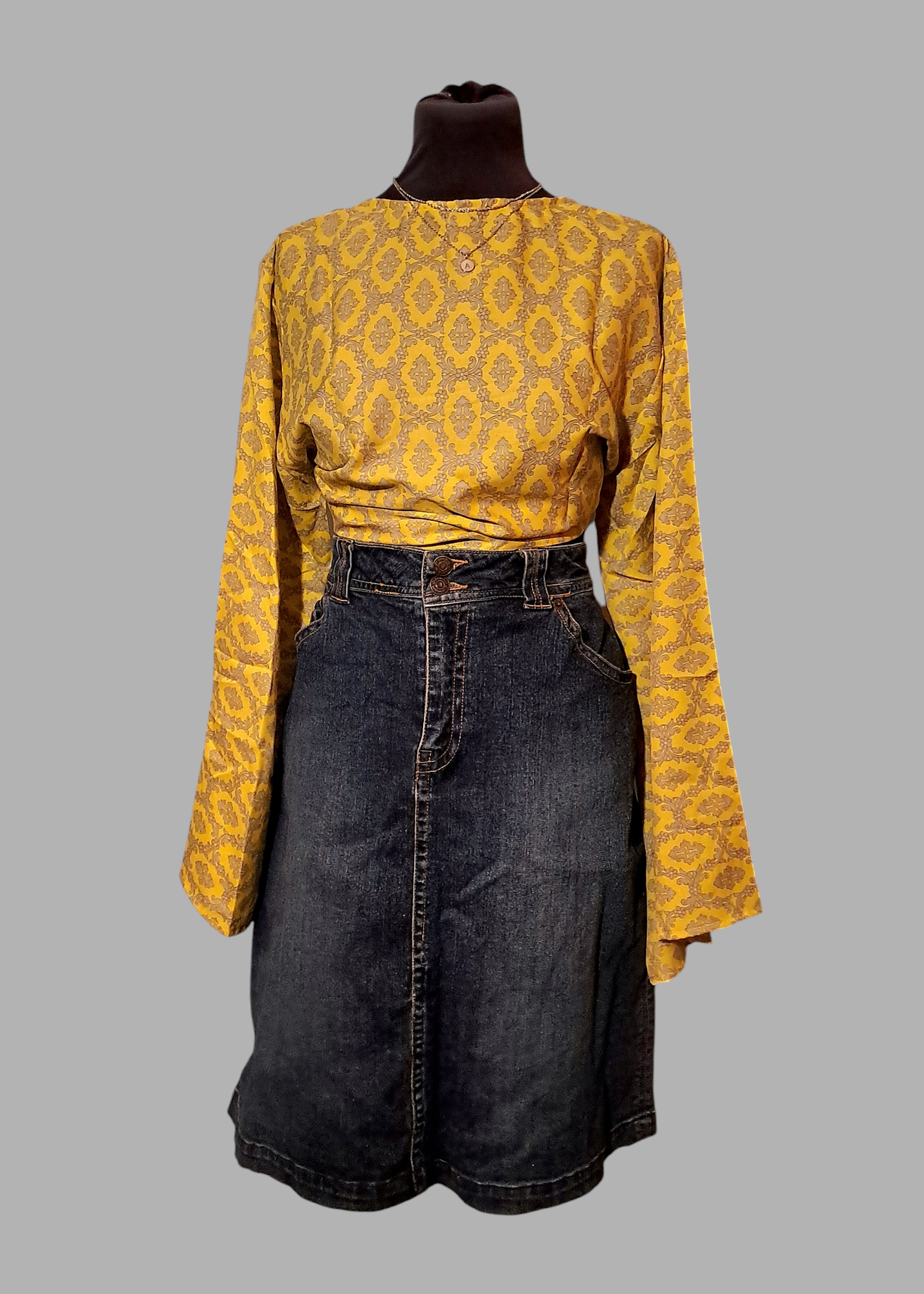 Vlindermouw top lichtgeel