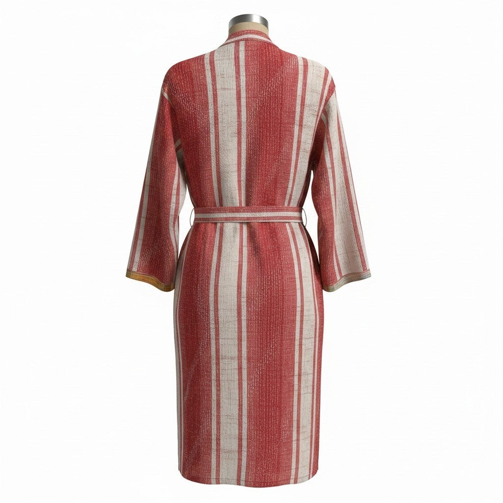 Kantha jas lang rood beige