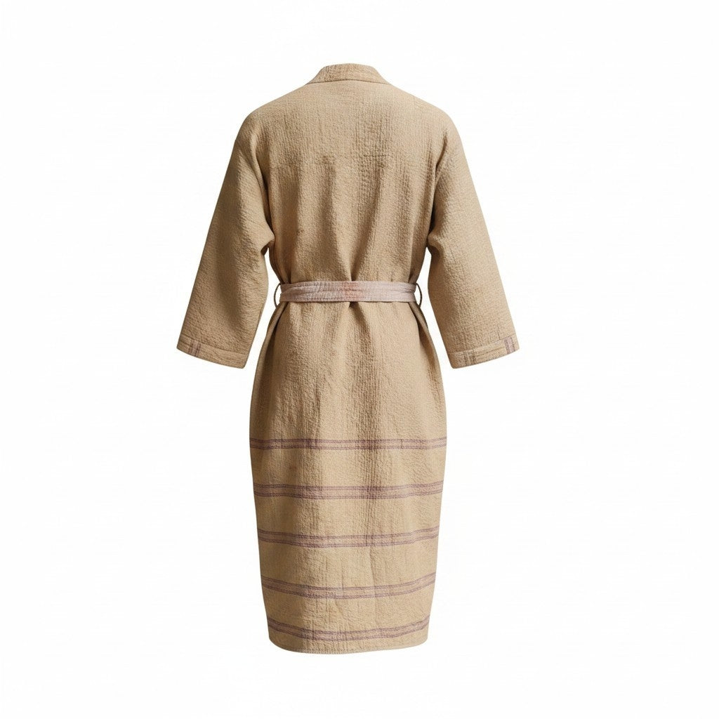 Kantha jas lang lichtbruin