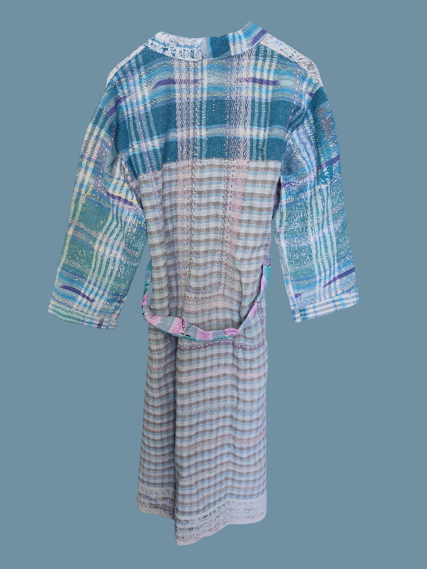 Kantha jas geruit