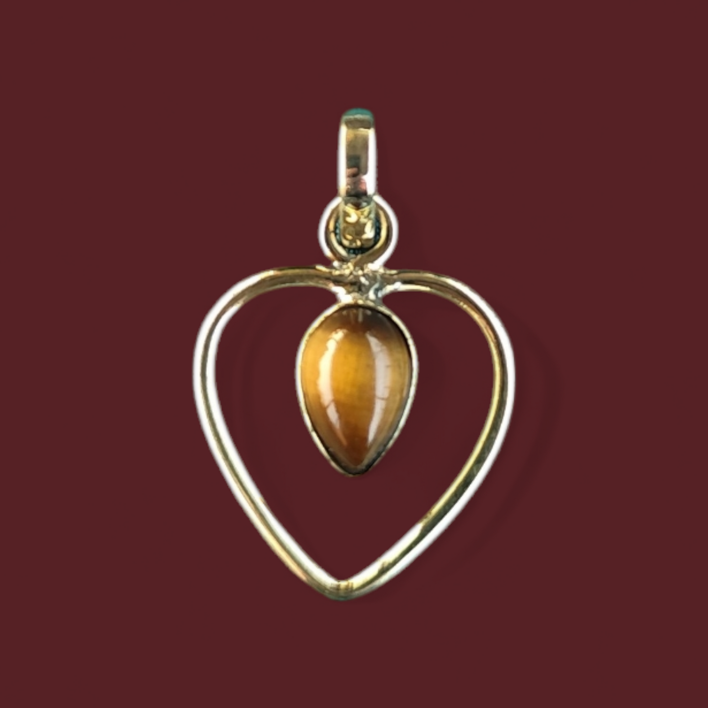 Hanger met groene onyx of tijgeroog