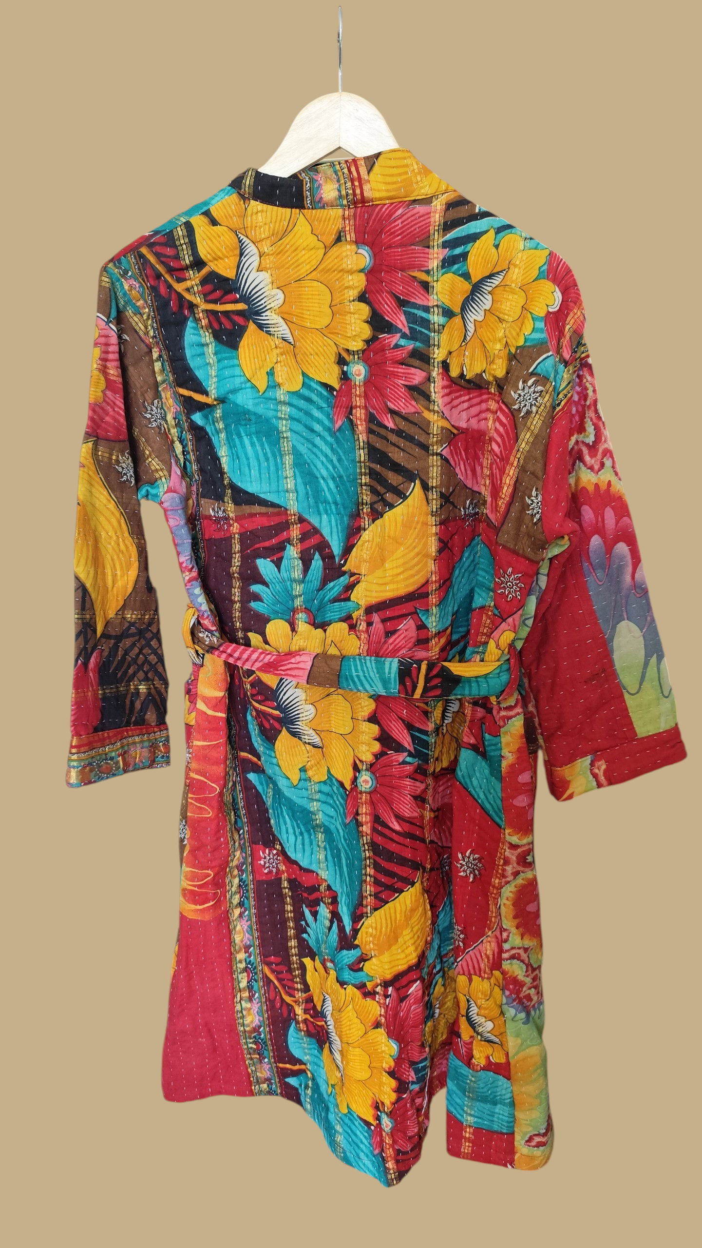 Kantha jas bloemen multi