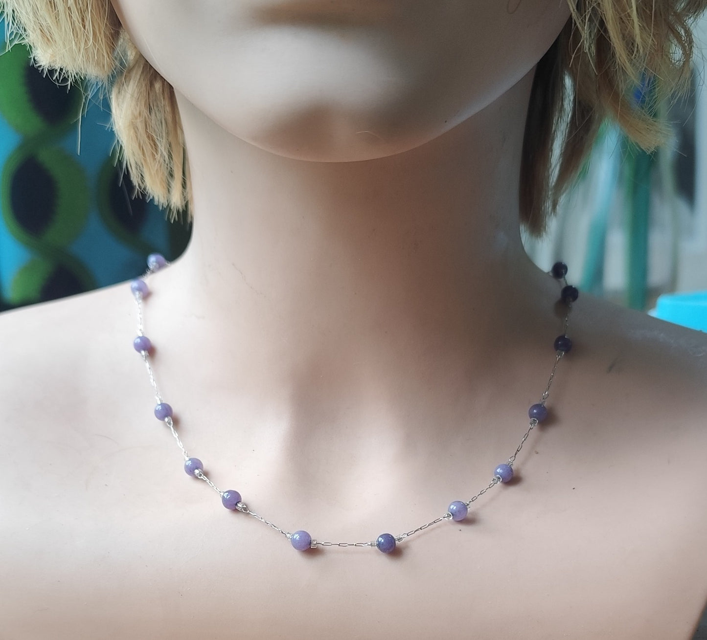 Ketting Amethist zilverkleur