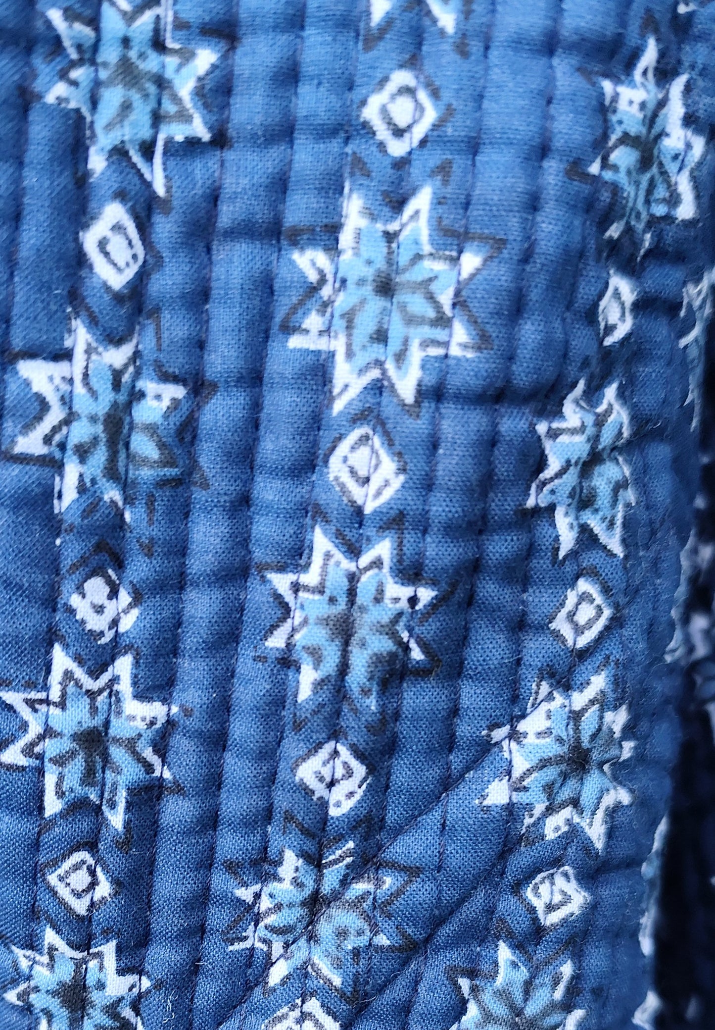 Katoenen jas lang blauw