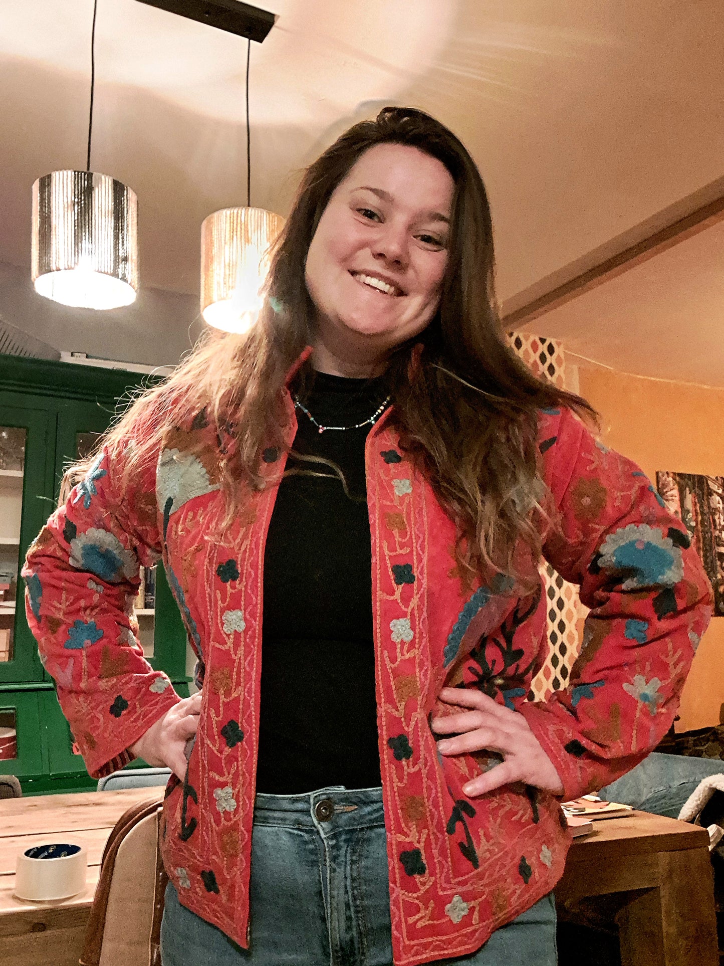 Velvet Suzani jasje rood/roze