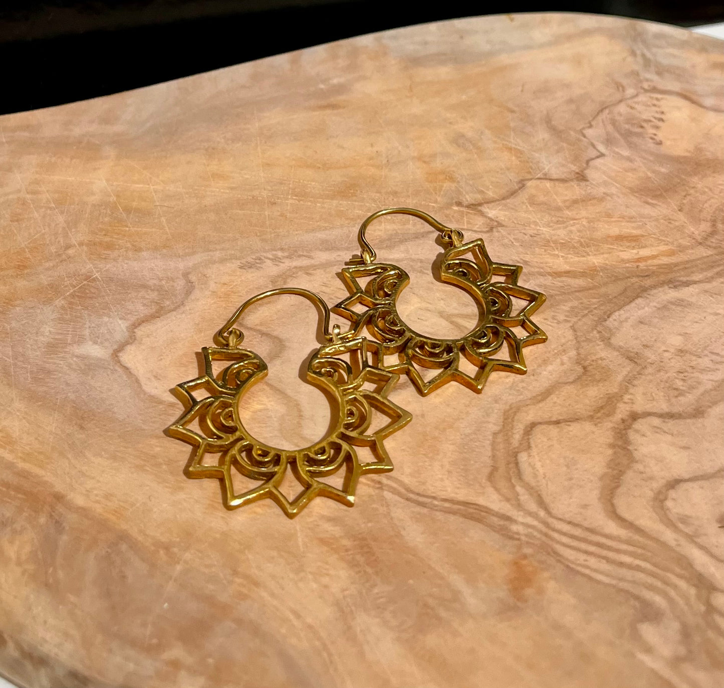 Messing oorbellen Flores