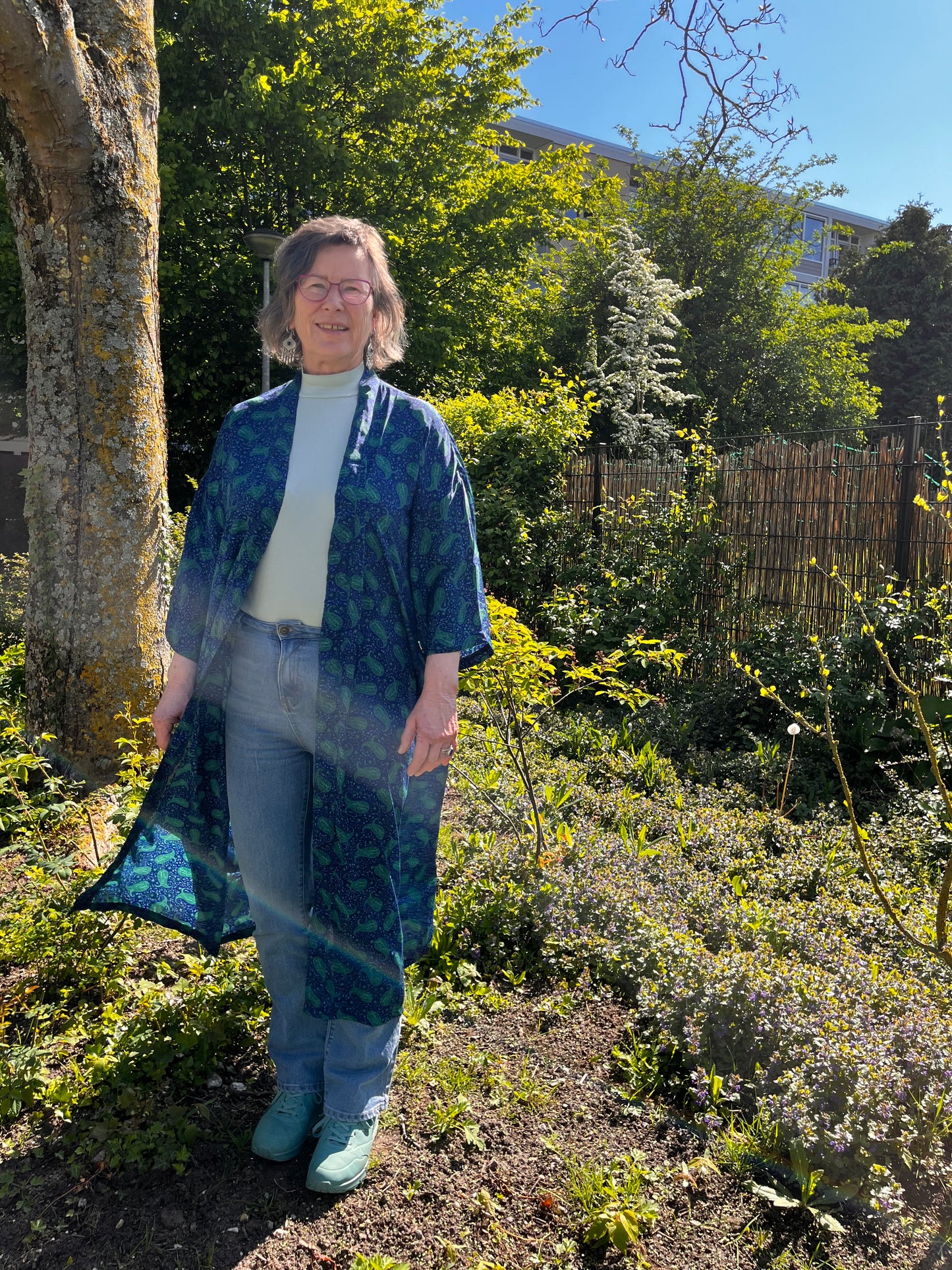 Kimono donkerblauw/turkoois