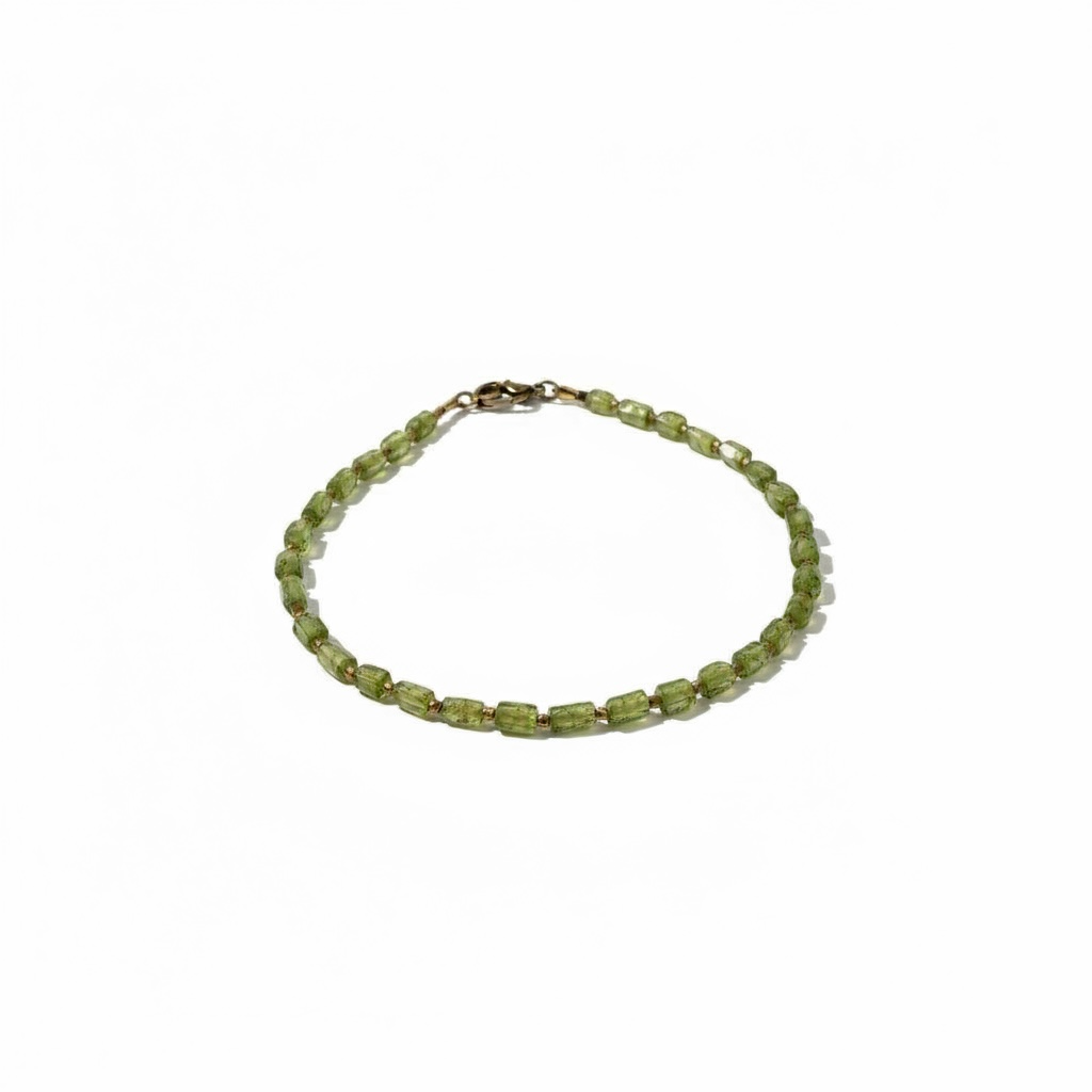 Messing armband natuursteen