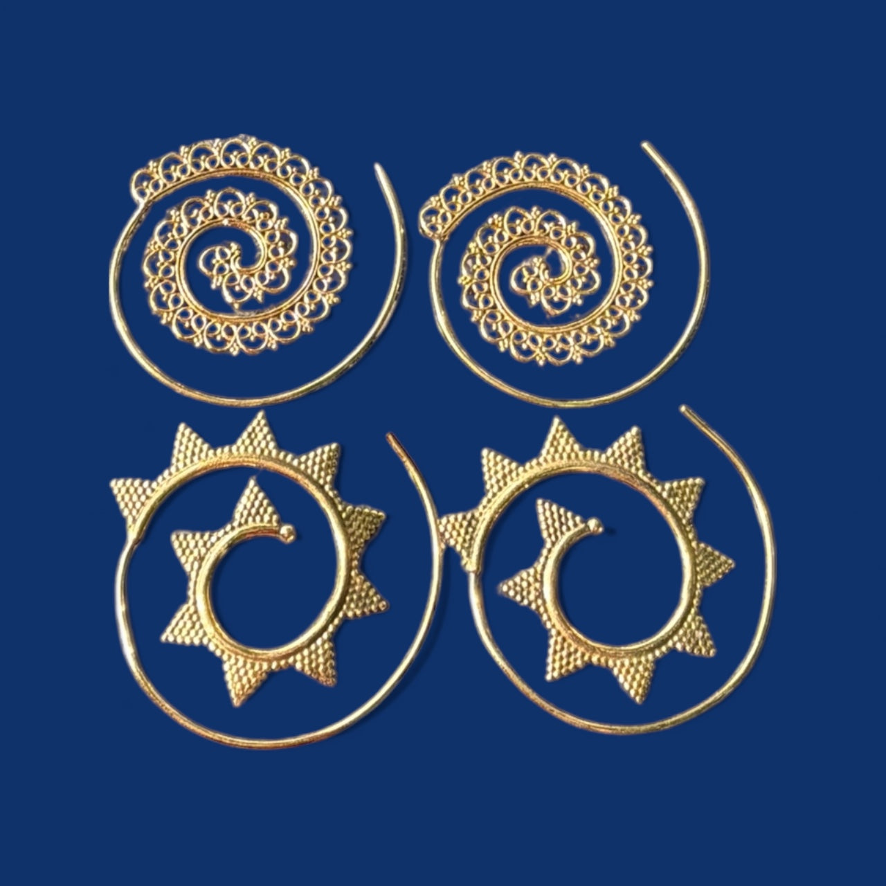 Messing oorbellen Amjer