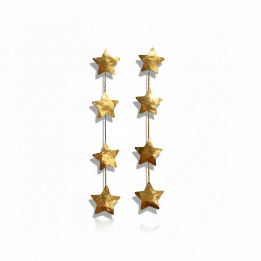 Messing oorbellen ster