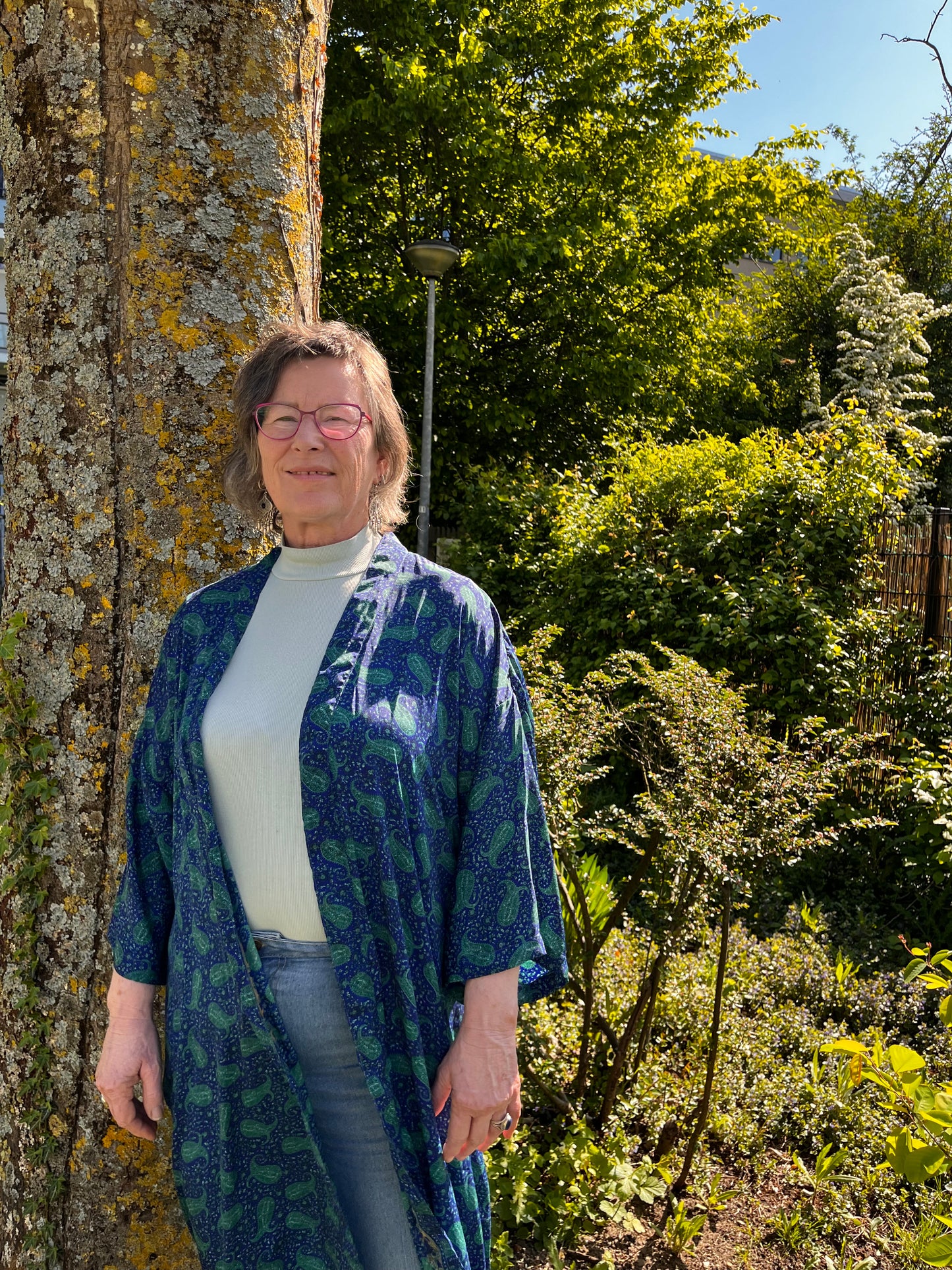 Kimono donkerblauw/turkoois