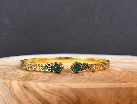 Messing armband Vaya reliëf