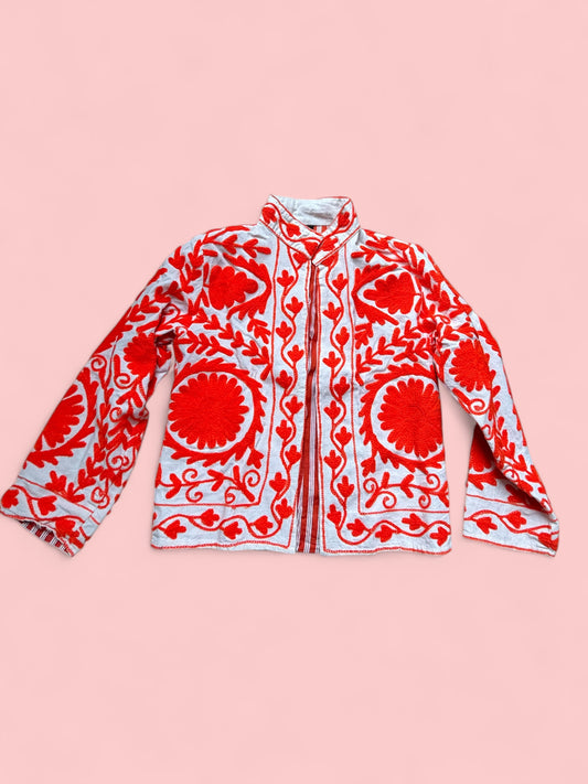 Suzani jas knal oranje/rood