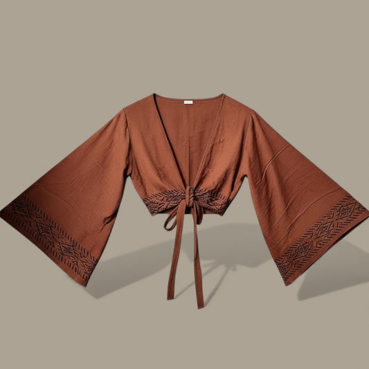 Knooptop katoen blockprint