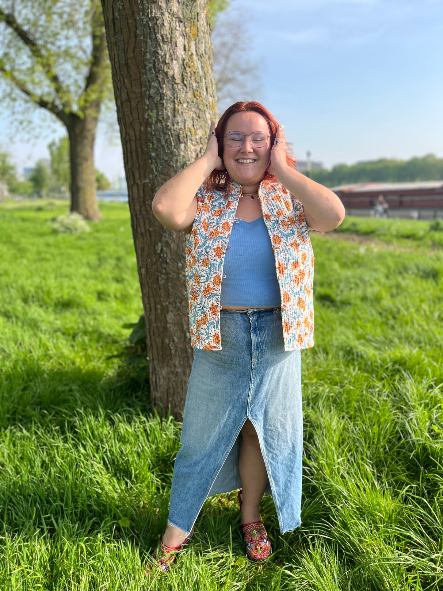 Gilet blauw/geel