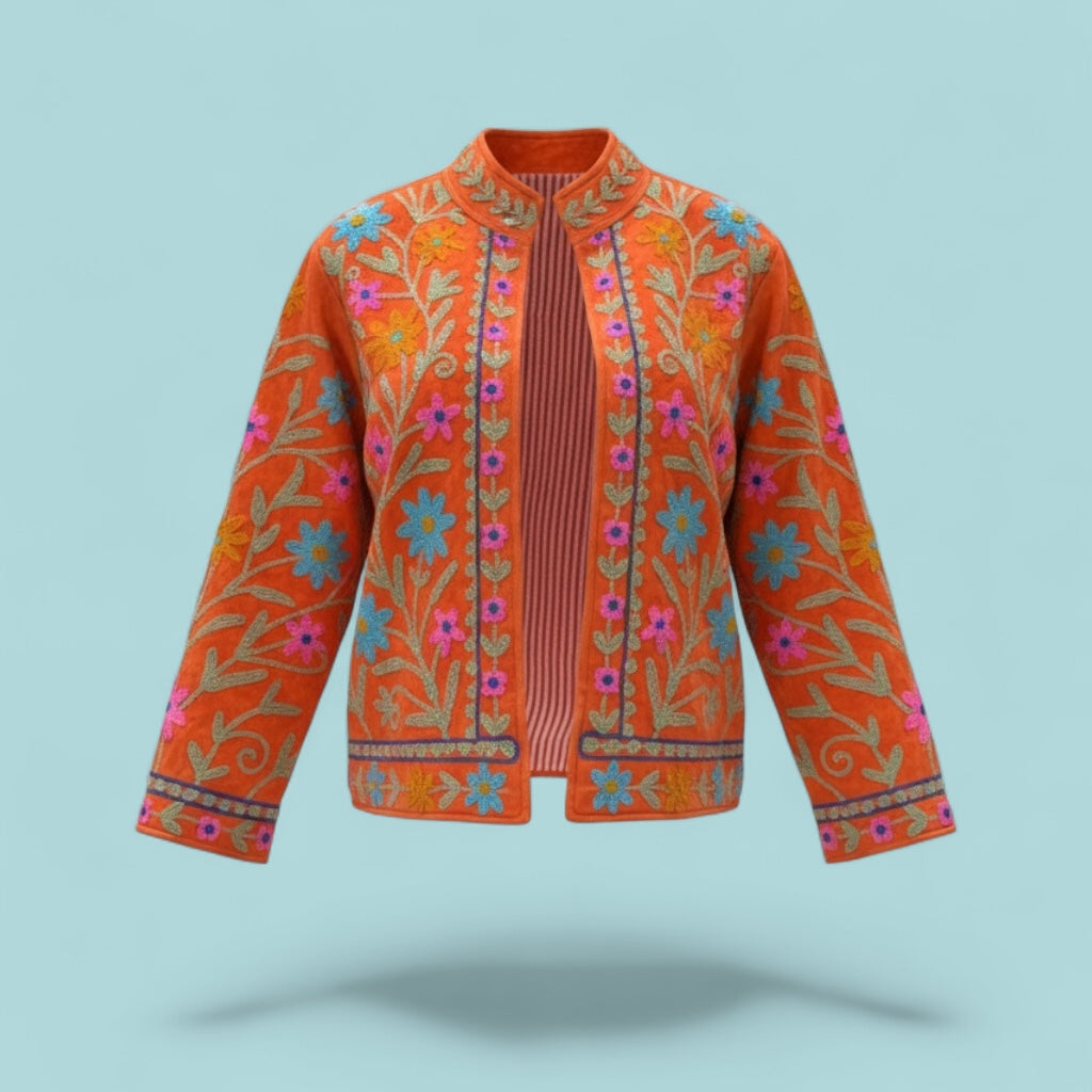 Suzani jas knal oranje