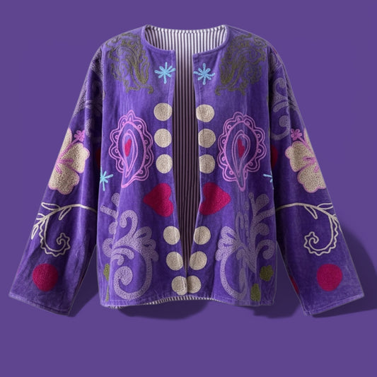 Suzani jas paars hart