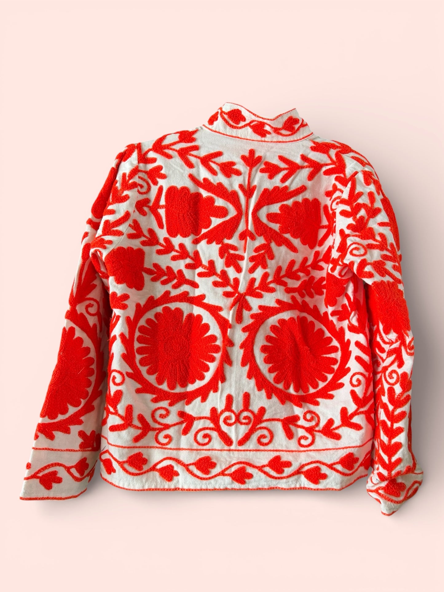 Suzani jas knal oranje/rood