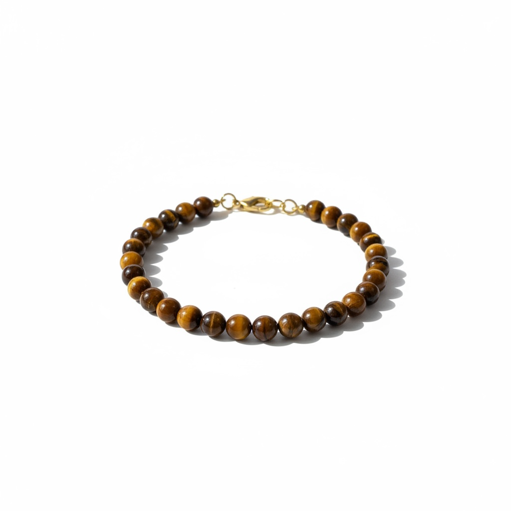 Messing armband natuursteen
