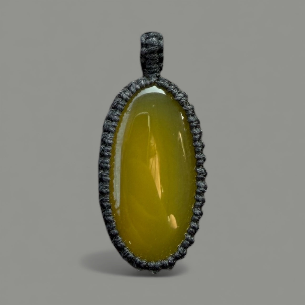 Macramé hanger gele onyx