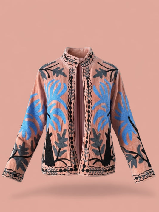 Suzani jas zalmkleurig