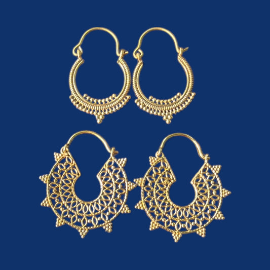 Messing oorbellen Jaipur