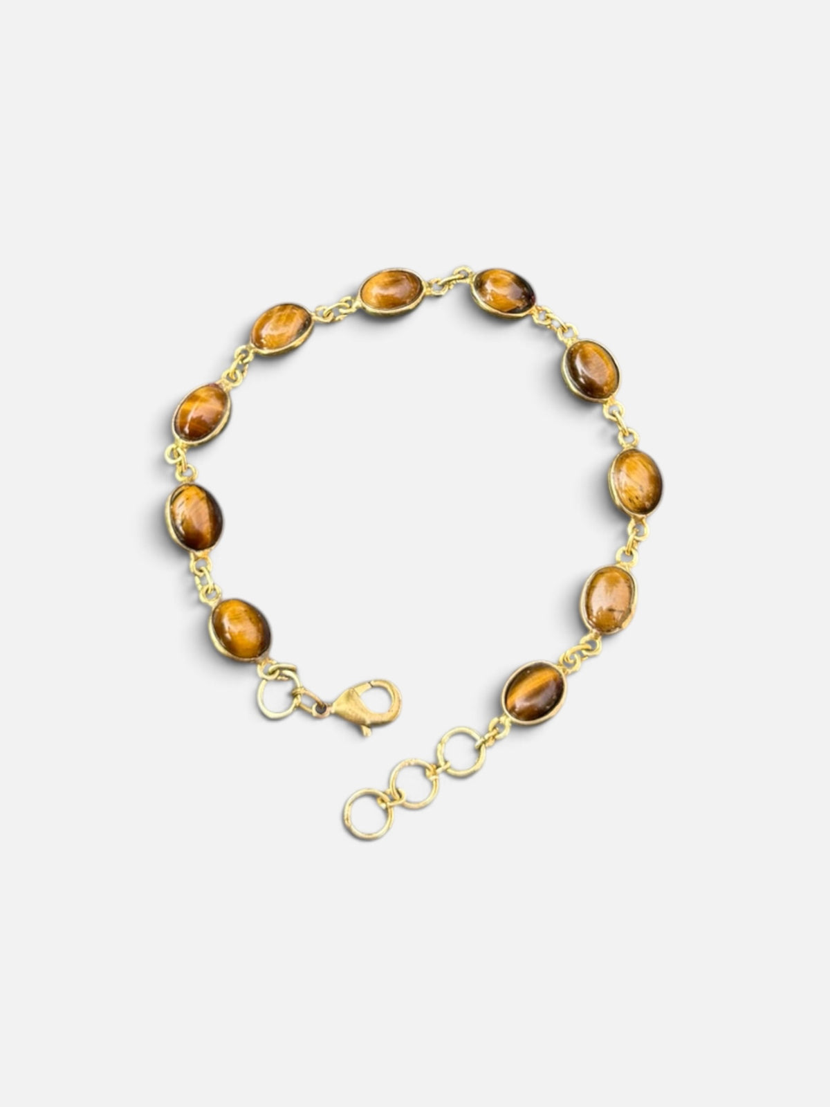Messing armband natuursteen ovaal