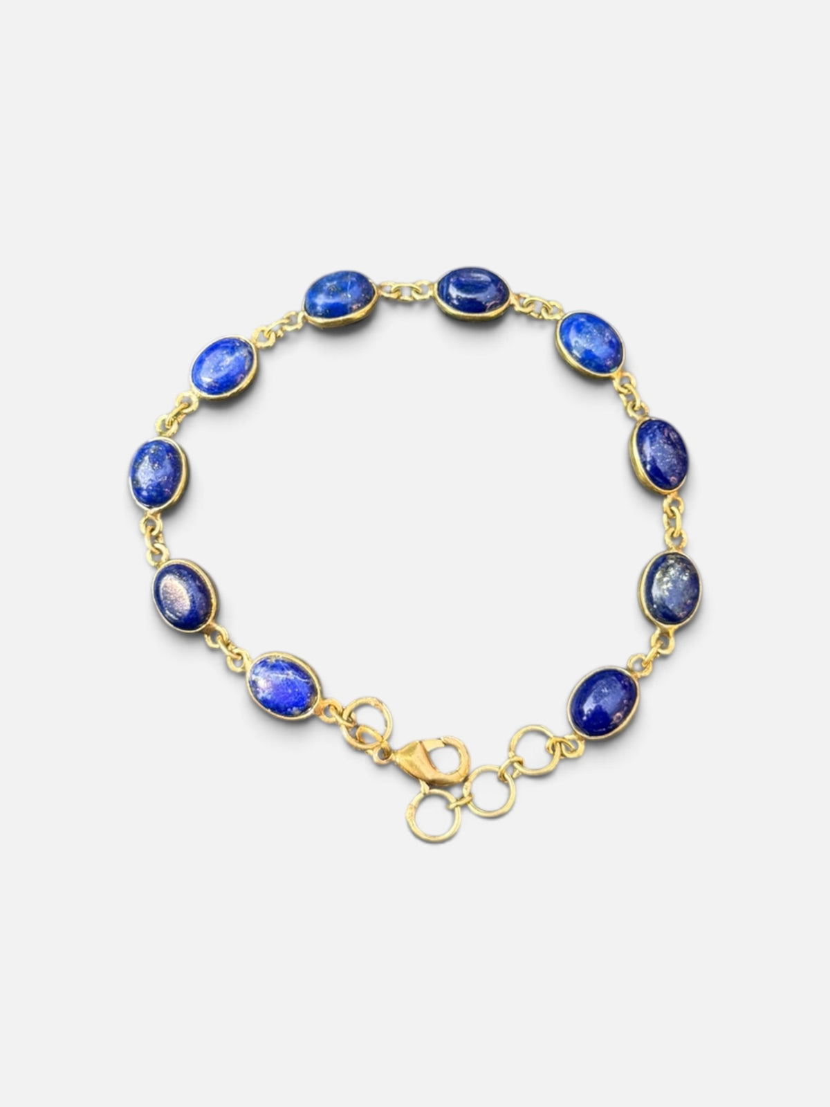 Messing armband natuursteen ovaal