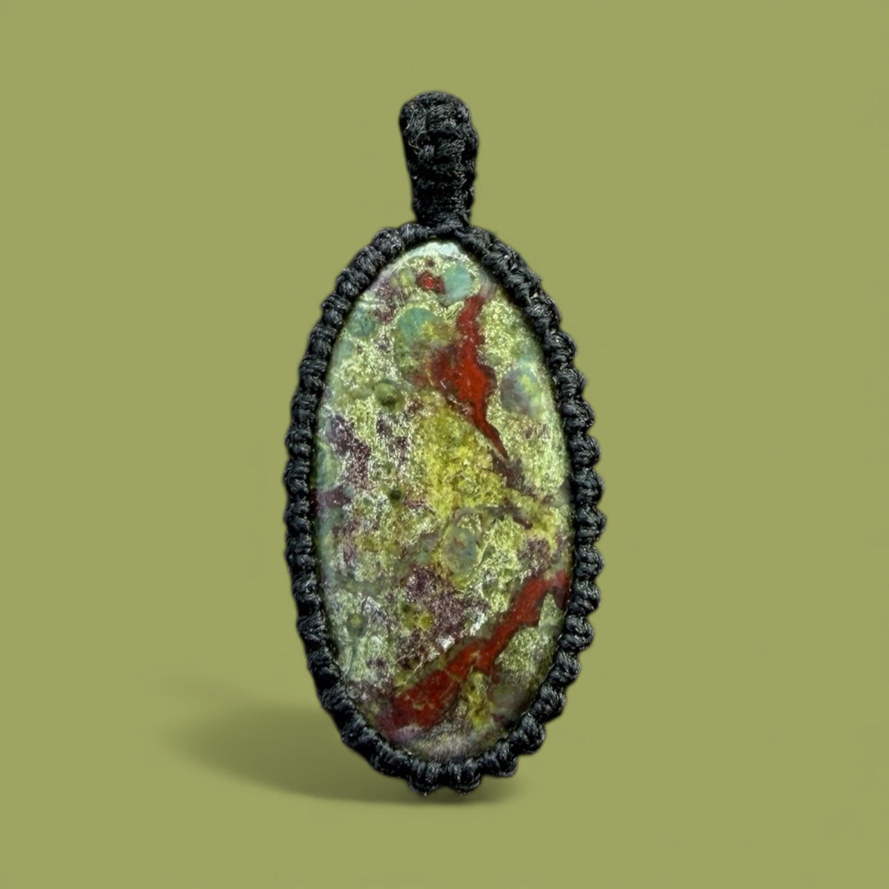 Macramé hanger drakenbloed jasper