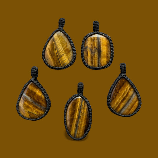 Macramé hanger Tijgeroog