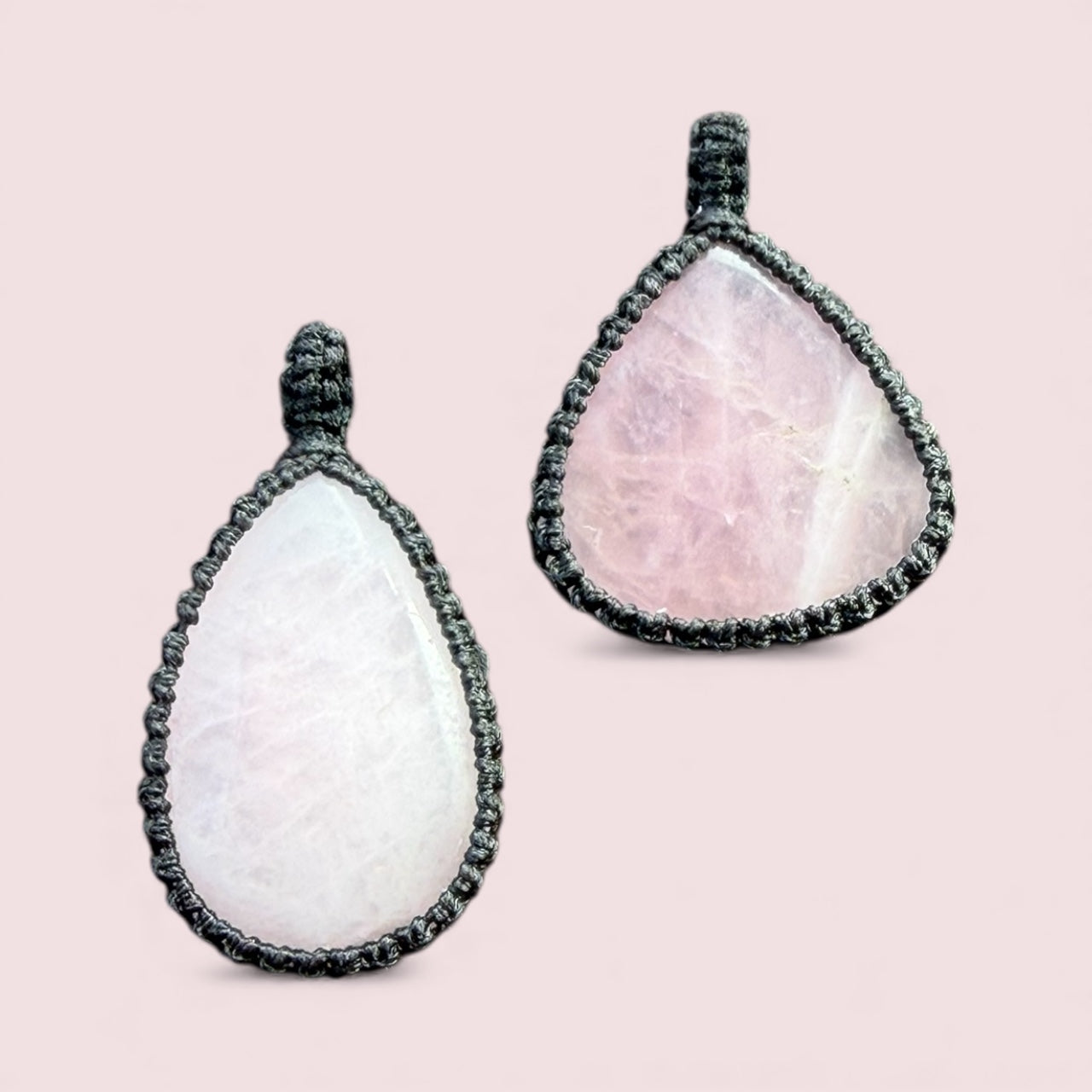 Macramé hanger rozekwarts