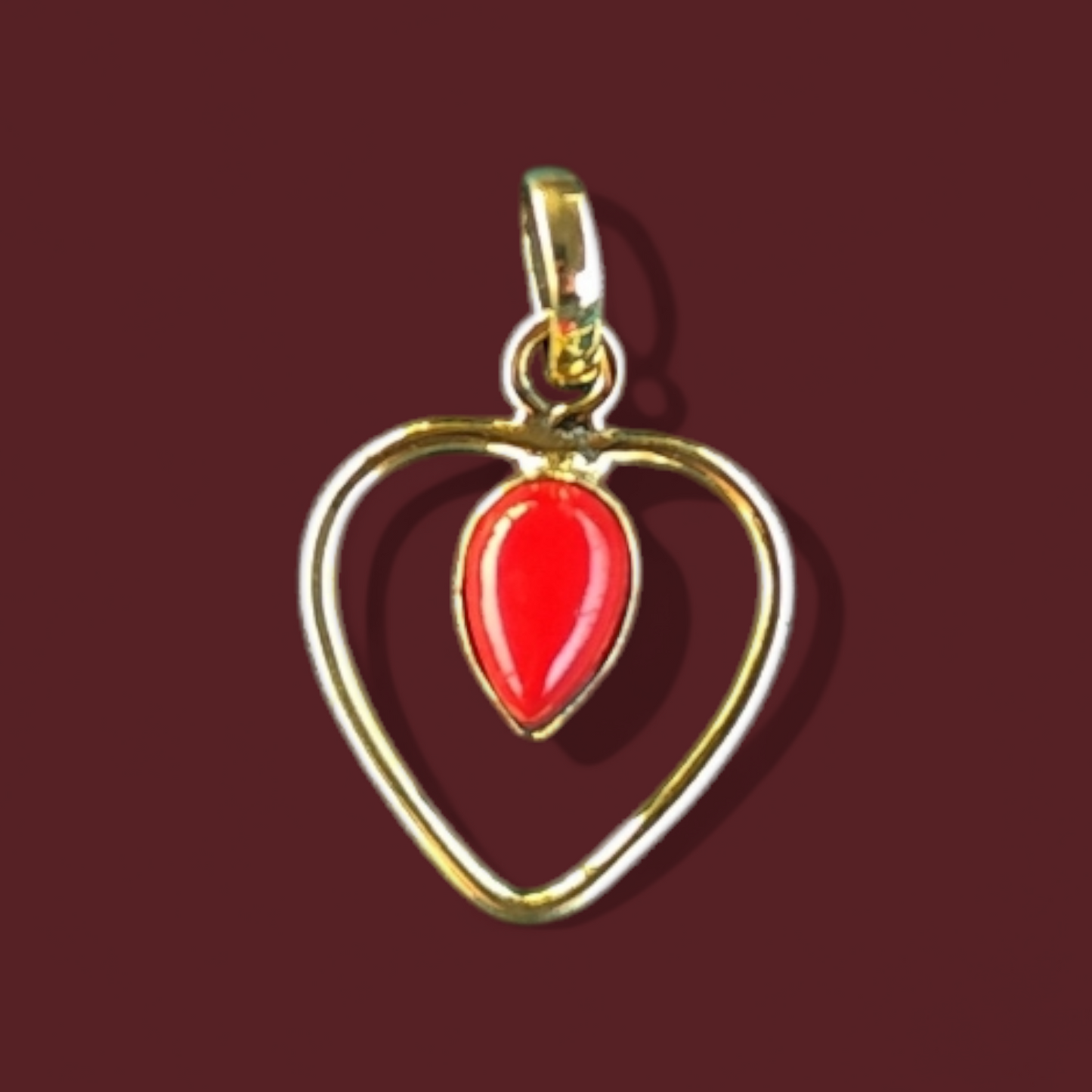 Hanger met natuursteen zwarte onyx of koraal