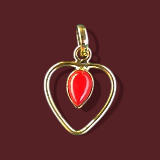 Hanger met natuursteen zwarte onyx of koraal