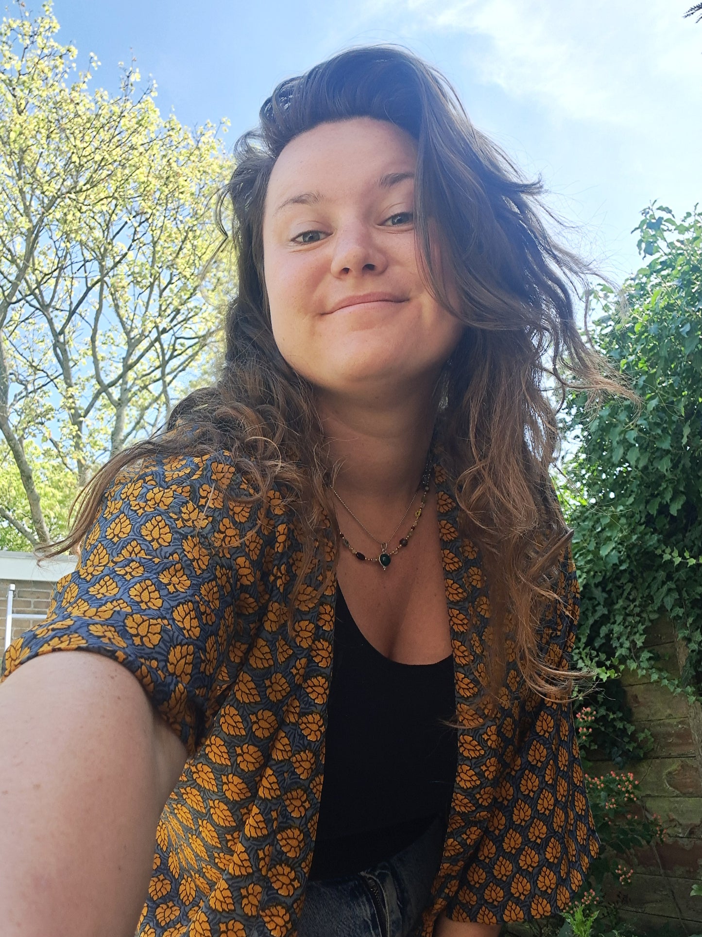 Kimono geel grijs