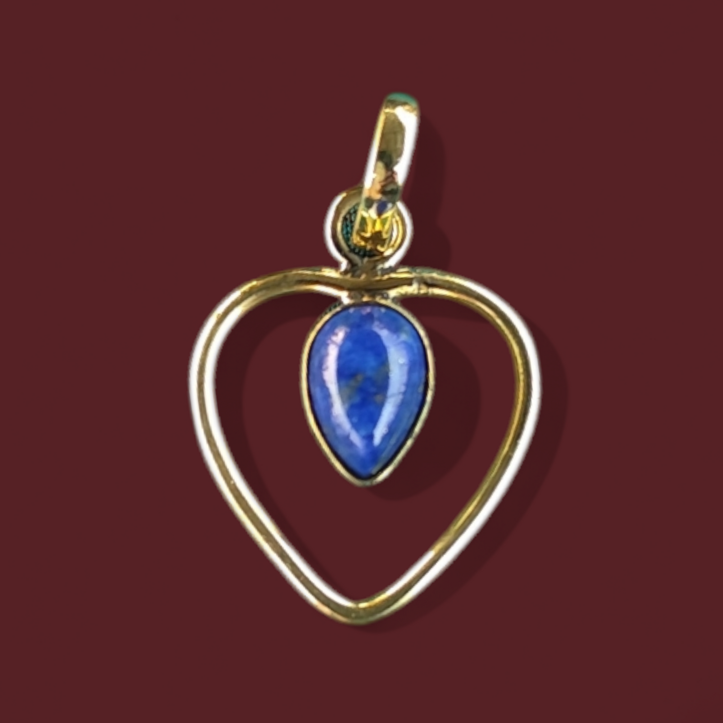 Hanger met blauw calconiet, lapis of malachiet