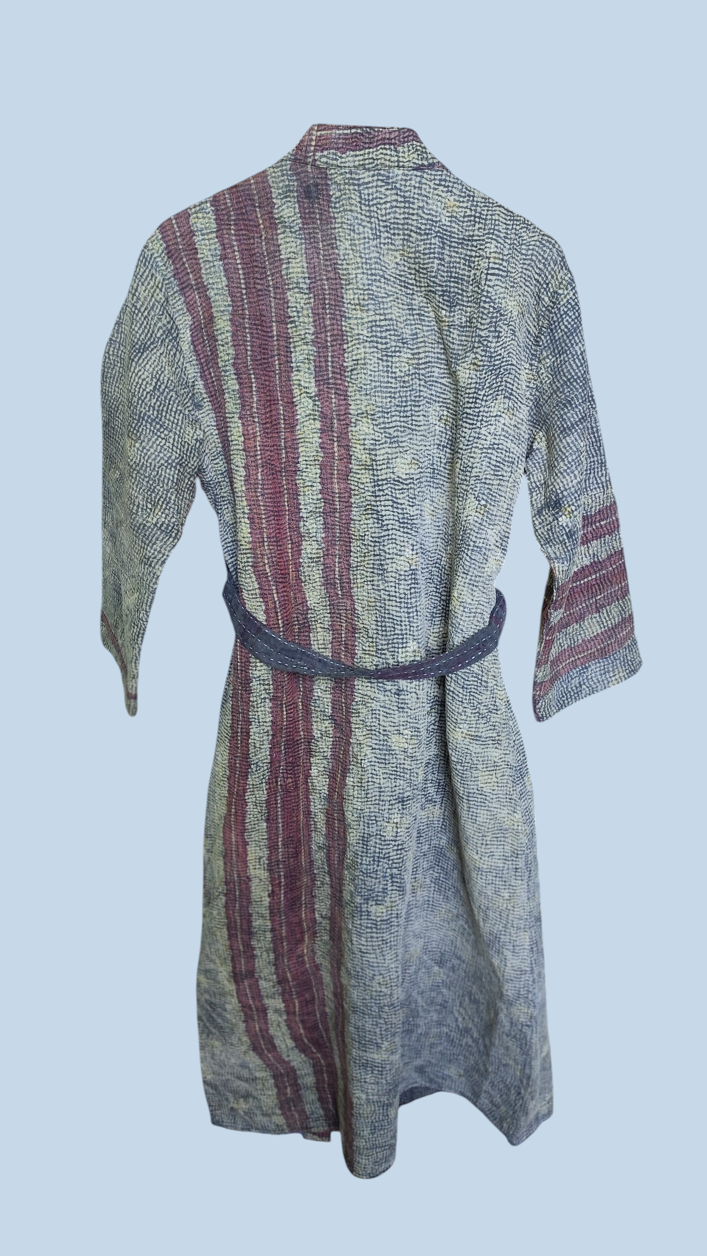 Kantha jas grijs steenrood