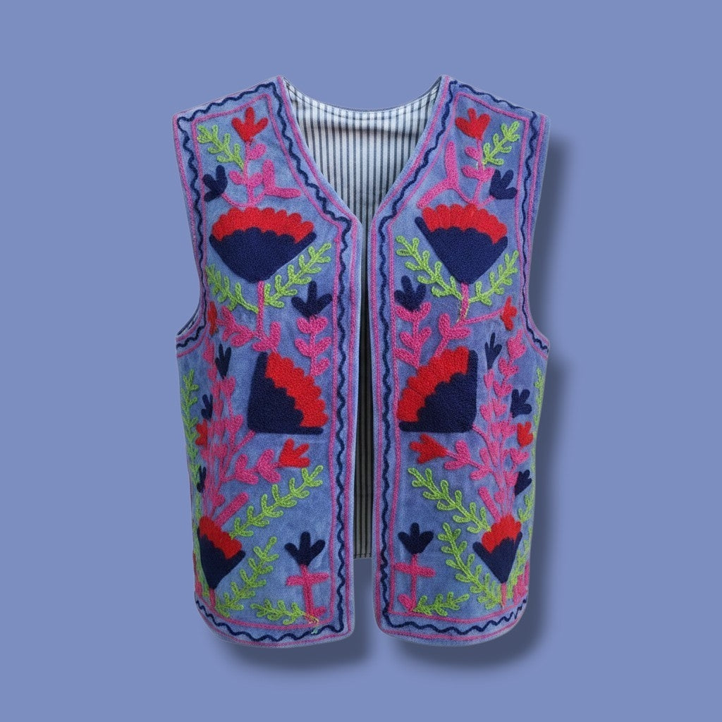 Suzani gilet paars