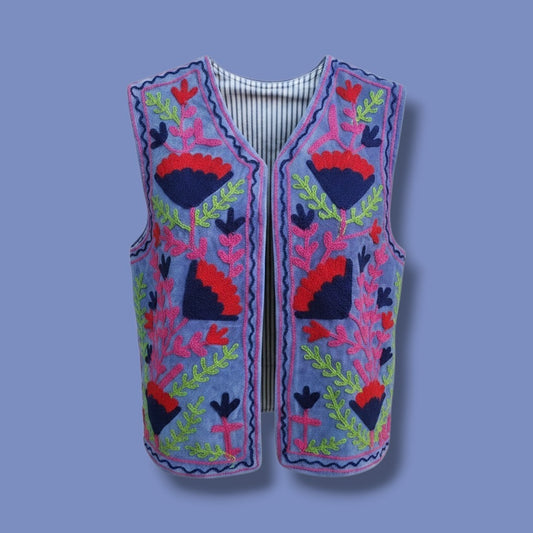 Suzani gilet paars