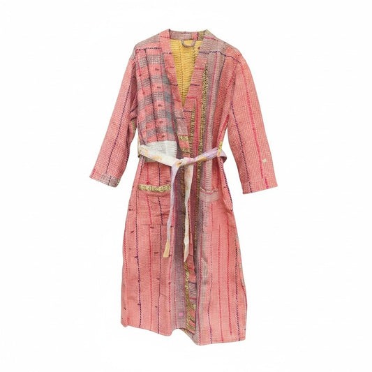 Kantha jas lang zalmkleur