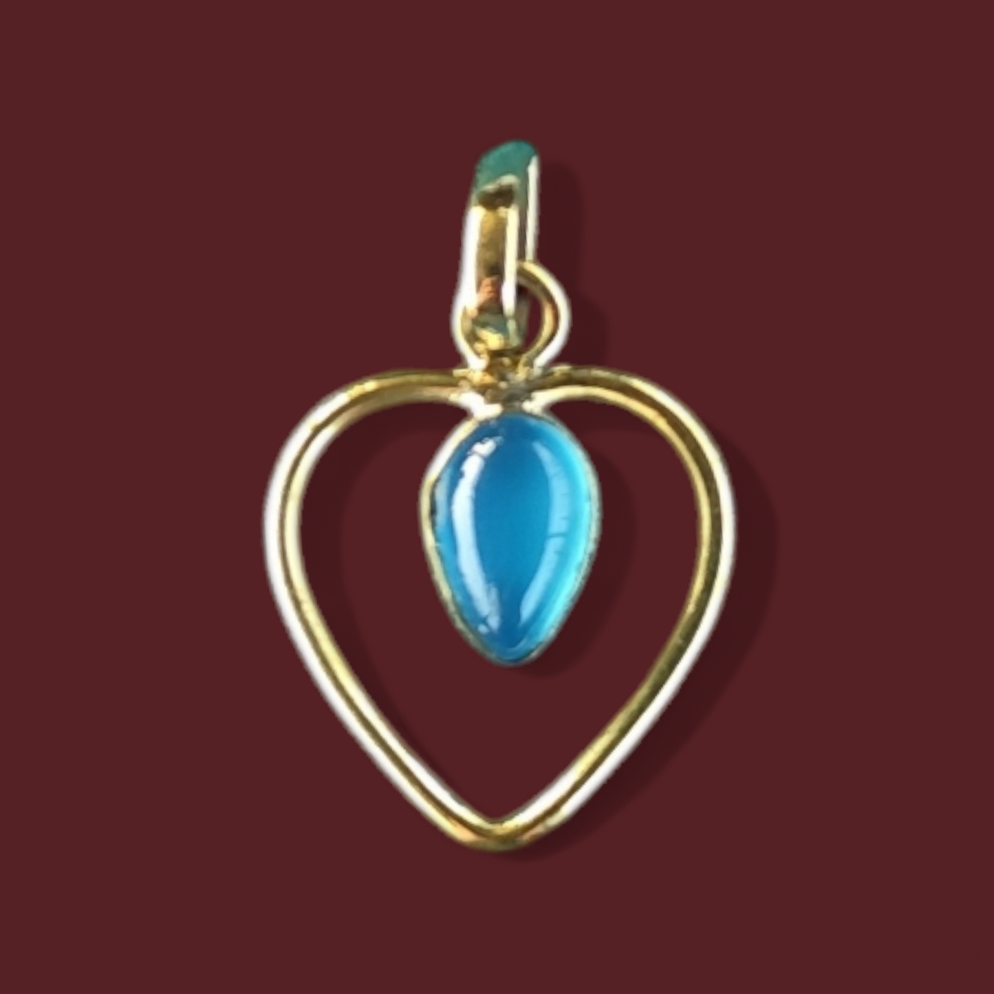 Hanger met blauw calconiet, lapis of malachiet