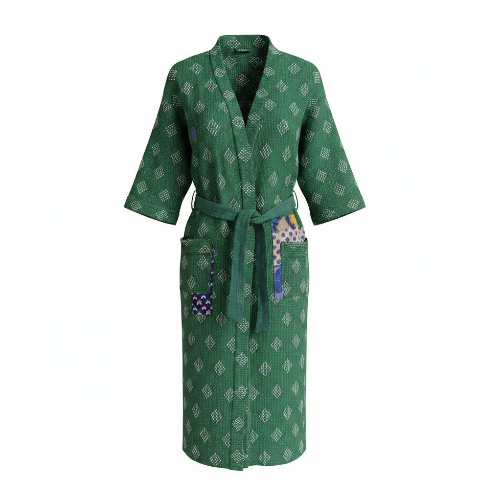 Kantha jas lang groen
