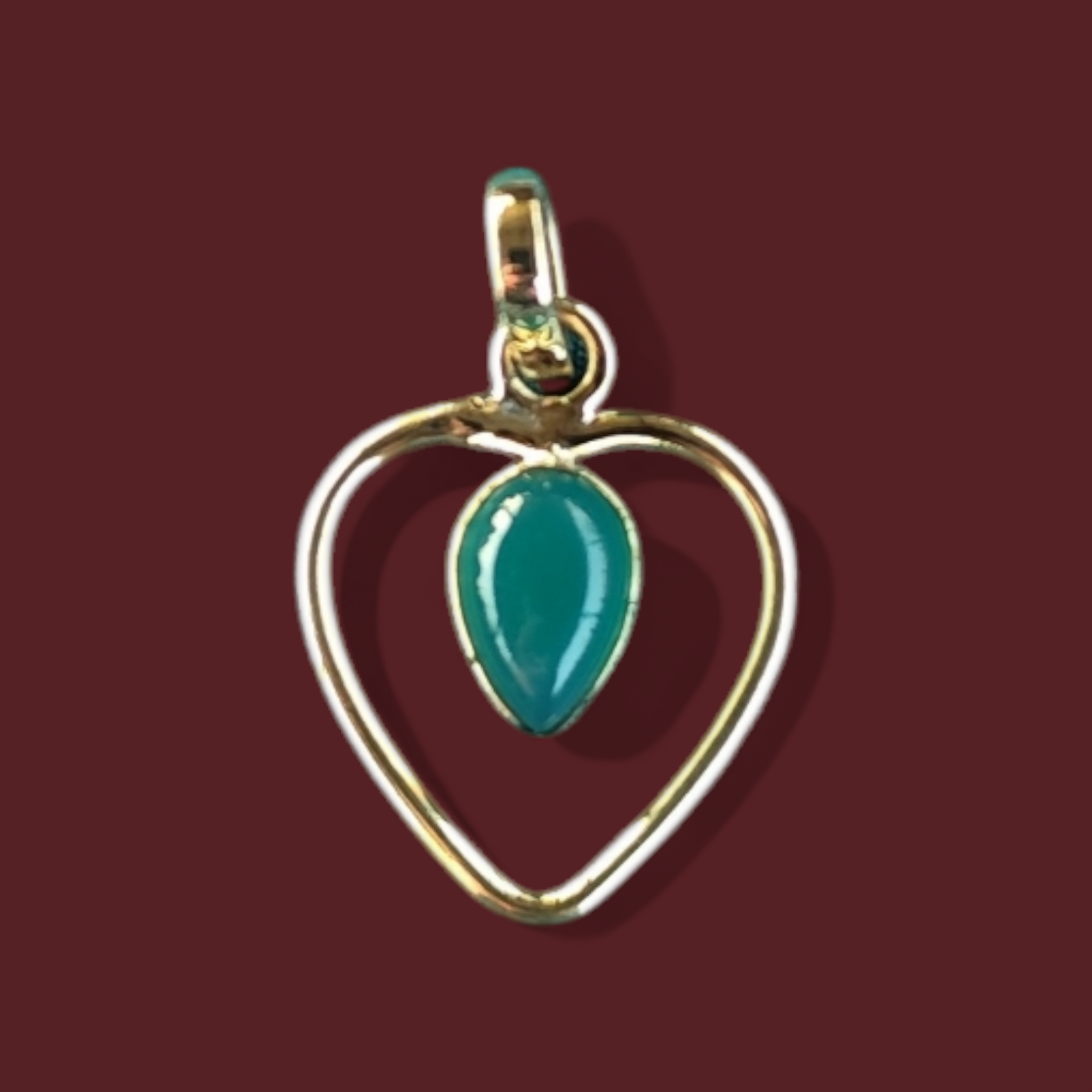 Hanger met groene onyx of tijgeroog