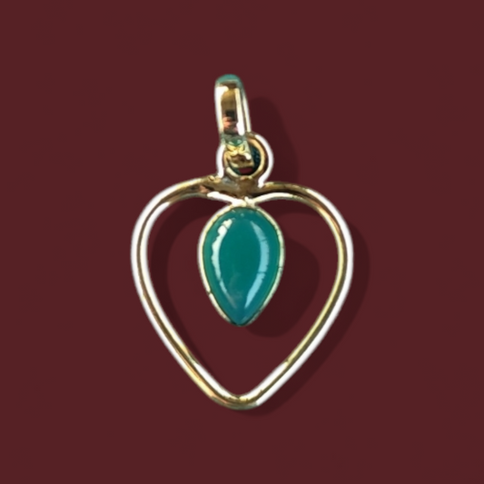 Hanger met groene onyx of tijgeroog